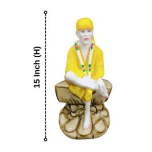 Sai Baba Idol Divine Marble Statue for Home & Office - 15 inch - Image 3