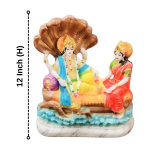 Sheshnag Vishnu Lakshmi Idol Showpiece for home & office (Marble) - 12 inch - Image 3