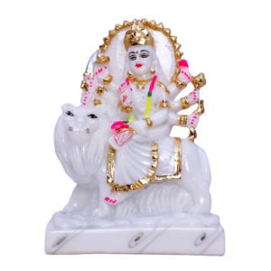 Goddess Maa Durga Idol Showpiece for home and office (Marble) - 7 Inch - Image 2