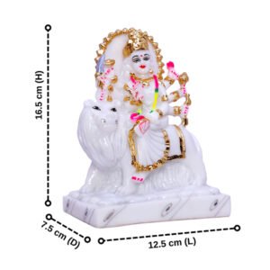 Goddess Maa Durga Idol Showpiece for home and office (Marble) - 7 Inch - Image 3