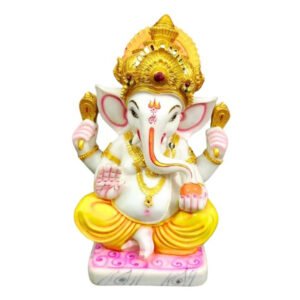 Lord Ganesh idol showpiece for home and office (Marble) -16 inch - Image 2