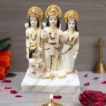 Exquisite Ram Darbar Marble Idol Showpiece for Home Decor (Marble)– 8 Inch