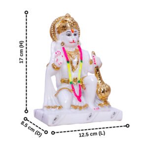 The Lord Hanuman idol showpiece idol for home & office (Marble) - 7 inch - Image 3
