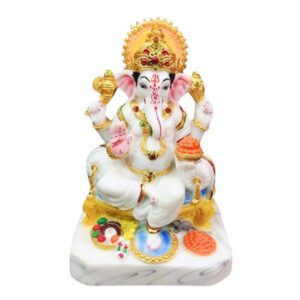 Lord Ganesh idol showpiece for home and office (Marble) -7 inch - Image 2
