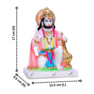 The Lord Hanuman idol showpiece idol for home & office (Marble) - 7 inch - Image 3