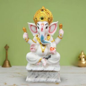 Lord Ganesh idol showpiece for home and office (Marble) -12 inch - Image 1