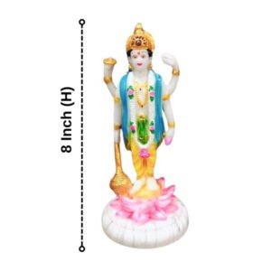 Lotus Lord Vishnu Idol Showpiece for home & office (Marble) - 8 inch - Image 3