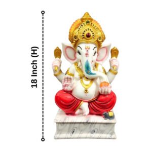 Lord Ganesh idol showpiece for home and office (Marble) -18 inch - Image 3