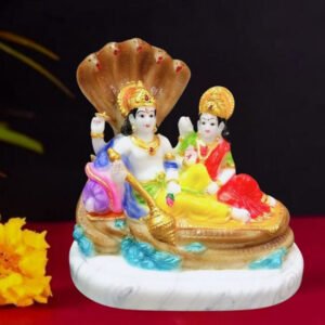 Sheshnag Vishnu Lakshmi Idol Showpiece for home & office (Marble) - 8 inch - Image 1