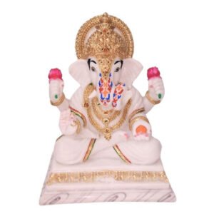 Lord Ganesh idol showpiece for home and office (Marble) -15 inch - Image 2