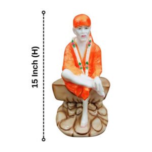 Sai Baba Idol Divine Marble Statue for Home & Office - 15 inch - Image 3