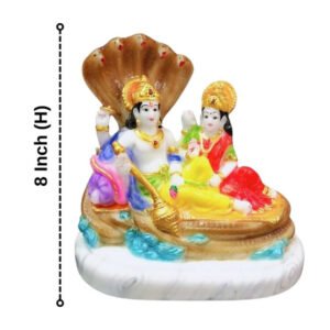 Sheshnag Vishnu Lakshmi Idol Showpiece for home & office (Marble) - 8 inch - Image 3