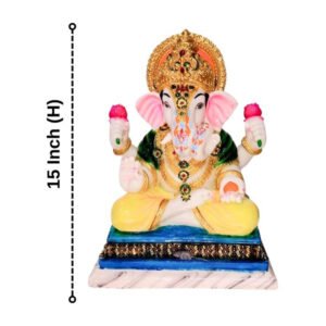 Lord Ganesh idol showpiece for home and office (Marble) -15 inch - Image 3