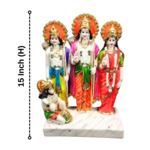 Exquisite Ram Darbar Marble Idol Showpiece for Home Decor (Marble)– 15 Inch - Image 2