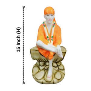 Sai Baba Idol Divine Marble Statue for Home & Office - 15 inch - Image 3