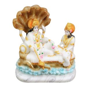 Sheshnag Vishnu Lakshmi Idol Showpiece for home & office (Marble) - 12 inch - Image 2