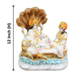 Sheshnag Vishnu Lakshmi Idol Showpiece for home & office (Marble) - 12 inch - Image 3