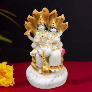 Sheshnag Vishnu Lakshmi Idol Showpiece for home & office (Marble) - 15 inch - Image 1