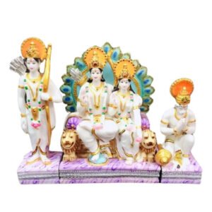 Exquisite Ram Darbar Marble Idol Showpiece for Home Decor (Marble)– 12 Inch - Image 2