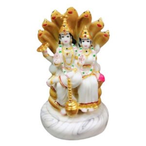 Sheshnag Vishnu Lakshmi Idol Showpiece for home & office (Marble) - 15 inch - Image 2