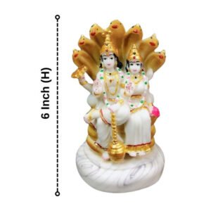 Sheshnag Vishnu Lakshmi Idol Showpiece for home & office (Marble) - 15 inch - Image 3