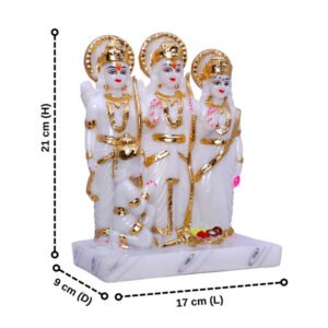 Exquisite Ram Darbar Marble Idol Showpiece for Home Decor (Marble) – 9 Inch - Image 3