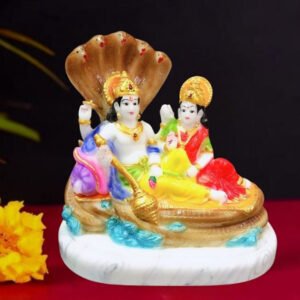 Sheshnag Vishnu Lakshmi Idol Showpiece for home & office (Marble) - 8 inch - Image 1