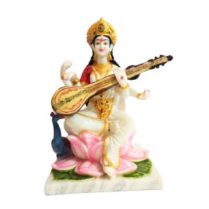 Goddess Maa Saraswati Idol Marble Statue for Home & Office - 18 inch - Image 2