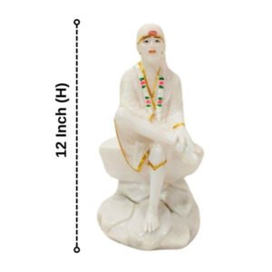 Sai Baba Idol Divine Marble Statue for Home & Office - 12 inch - Image 3