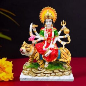 The idol of Maa Durga serves as an extraordinary symbol of prosperity. (Marble) - 20 inch - Image 1