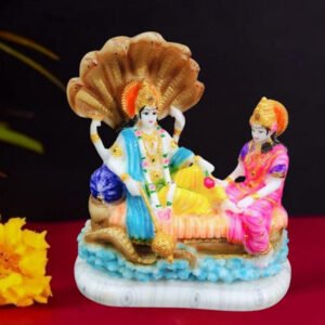 Sheshnag Vishnu Lakshmi Idol Showpiece for home & office (Marble) - 12 inch - Image 1