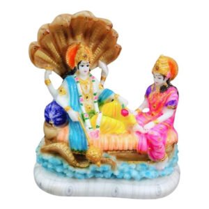 Sheshnag Vishnu Lakshmi Idol Showpiece for home & office (Marble) - 12 inch - Image 2