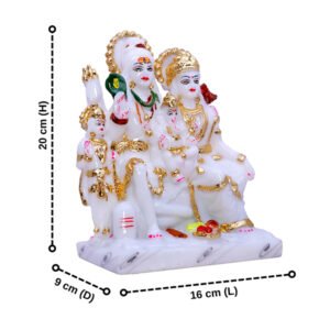 Shiv Parivaar Idol Showpiece for home & office (Marble) - 9 Inch - Image 3