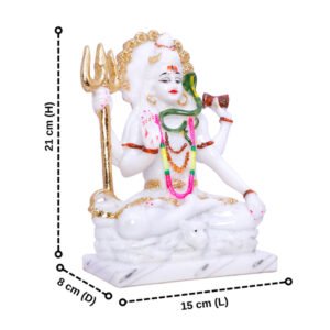 Lord Shiva Idol Statue for home & office (Marble) - 9 inch - Image 3