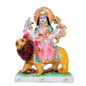 Goddess Maa Durga Idol Showpiece for home and office (Marble) - 9 Inch - Image 2
