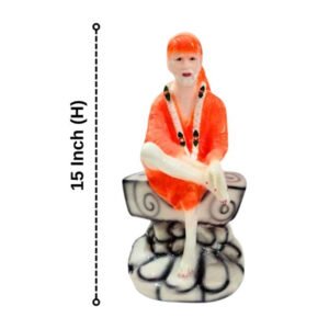 Sai Baba Idol Divine Marble Statue for Home & Office - 15 inch - Image 3