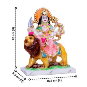 Goddess Maa Durga Idol Showpiece for home and office (Marble) - 9 Inch - Image 3