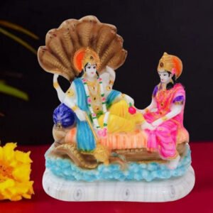Sheshnag Vishnu Lakshmi Idol Showpiece for home & office (Marble) - 12 inch - Image 1