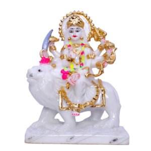 The Goddess Ma Durga idol Showpiece for home and office (Marble) - 9 inch - Image 2