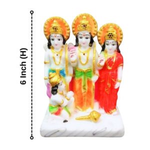 Exquisite Ram Darbar Marble Idol Showpiece for Home Decor (Marble) – 6 Inch - Image 2