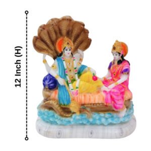 Sheshnag Vishnu Lakshmi Idol Showpiece for home & office (Marble) - 12 inch - Image 3