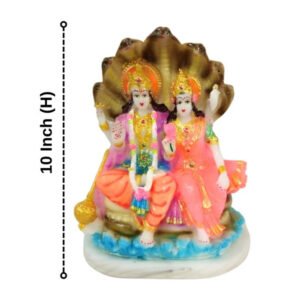 Sheshnag Vishnu Lakshmi Idol Showpiece for home & office (Marble) - 10 inch - Image 2