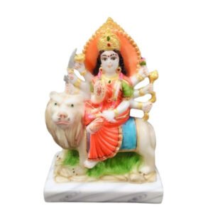 The idol of Maa Durga serves as an extraordinary symbol of prosperity (Marble) - 6 inch - Image 2