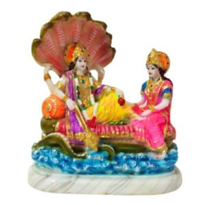 Sheshnag Vishnu Lakshmi Idol Showpiece for home & office (Marble) - 12 inch - Image 2