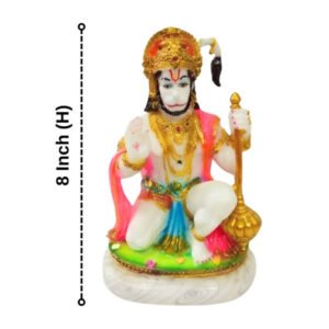 Lord Hanuman idol Sculpture Statue for Home Decor (Marble) - 8 Inch - Image 3