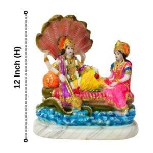 Sheshnag Vishnu Lakshmi Idol Showpiece for home & office (Marble) - 12 inch - Image 3
