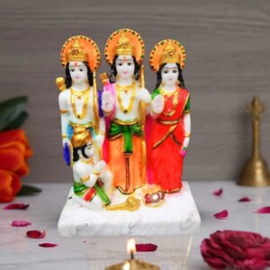 Exquisite Ram Darbar Marble Idol Showpiece for Home Decor (Marble) – 8 Inch - Image 1