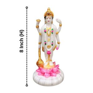 Lotus Lord Vishnu Idol Showpiece for home & office (Marble) - 8 inch - Image 3