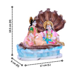 Vishnu & Laxmi Idol Showpiece for home & office - (Marble) - 9 inch - Image 3