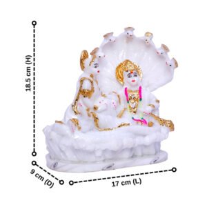 Vishnu & Laxmi Idol Showpiece for home & office - (Marble) - 9 inch - Image 3